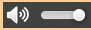 image of audio player volume control slider at maximum volume level